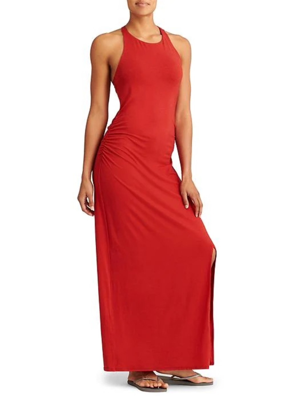 Athleta Serenity Red Maxi Dress size XL women’s silk lycoell blend - Picture 6 of 6